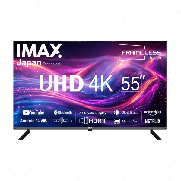 IMAX 55 Inch Smart Android 14 Bluetooth 4K UHD HDR Frameless LED TV